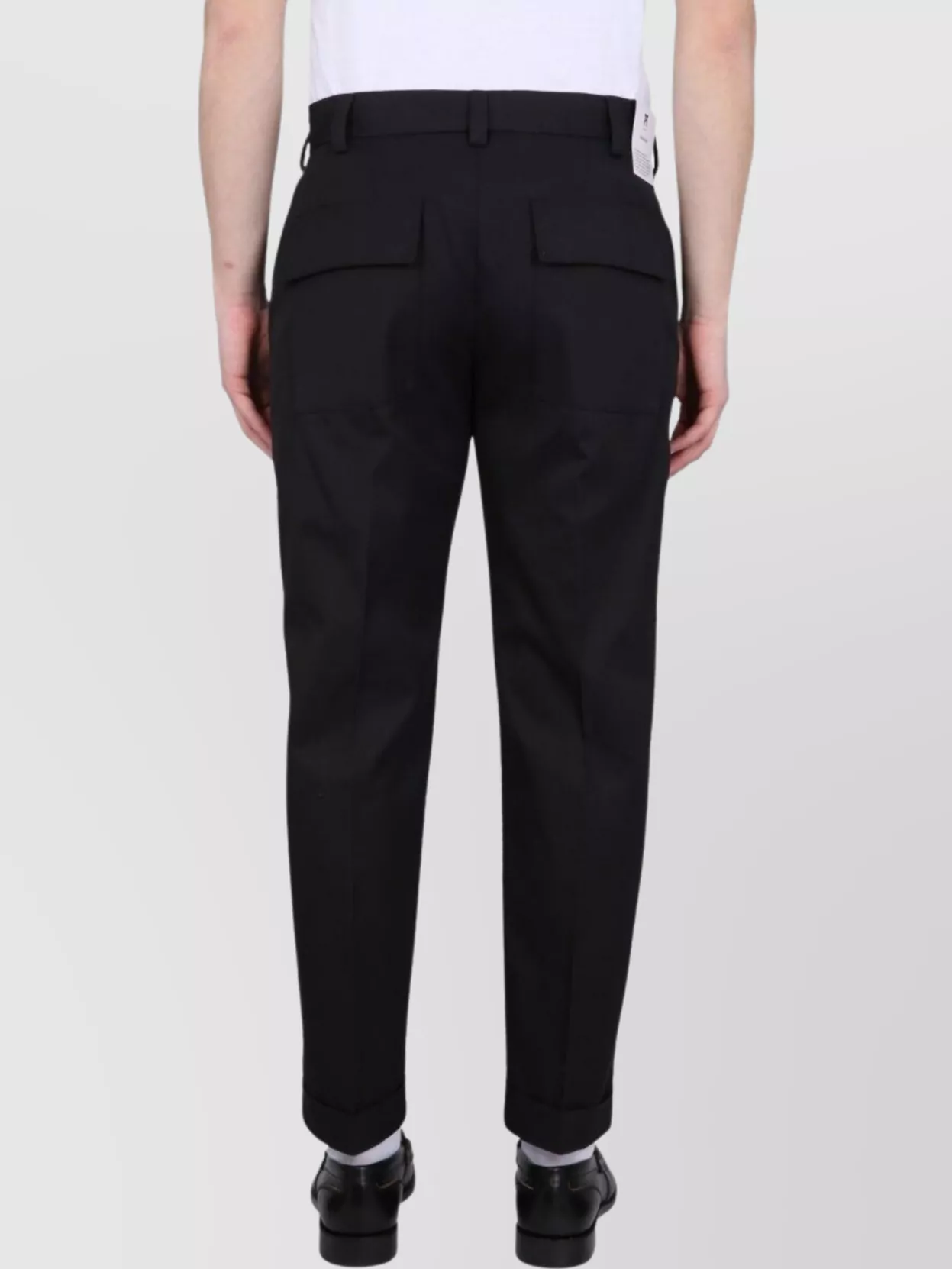 Pt Torino Navy Blue Cotton Trousers In Black