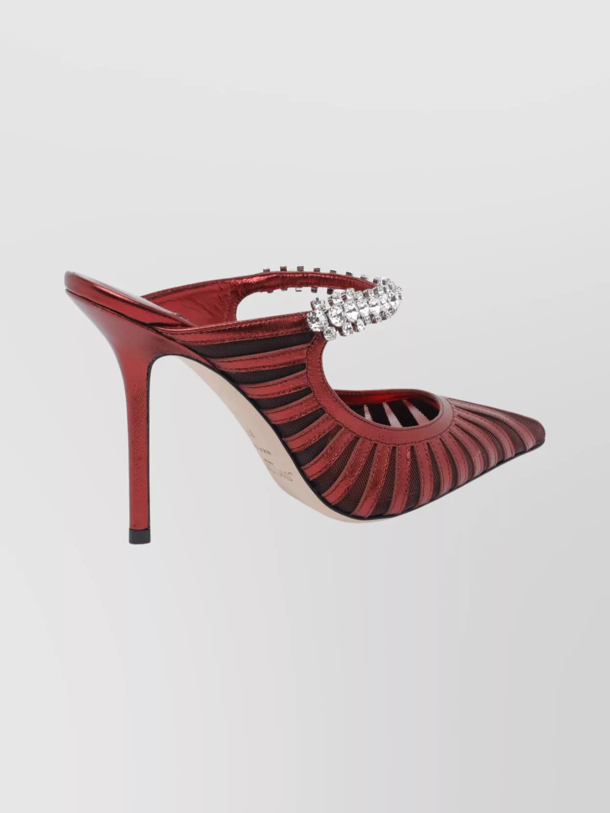 Jimmy Choo Strappy Stiletto Pumps Crystal Detail In Red