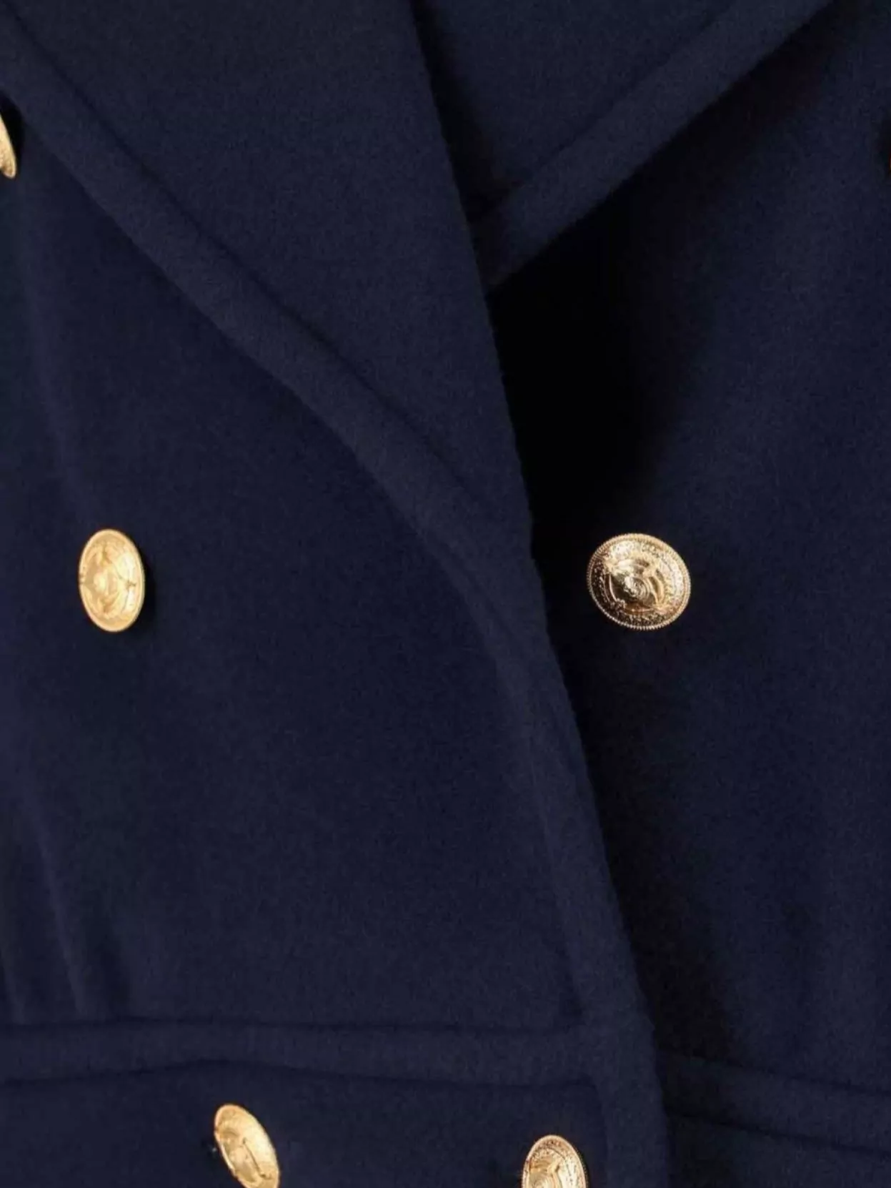Chloé Double-Breasted Fur Collar Gold Buttons Jacket