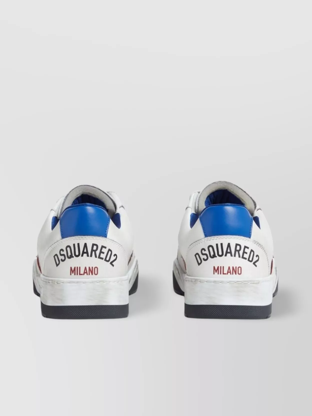 Dsquared2 White Sneakers With Distressed Effect And Logo On The Heel In White