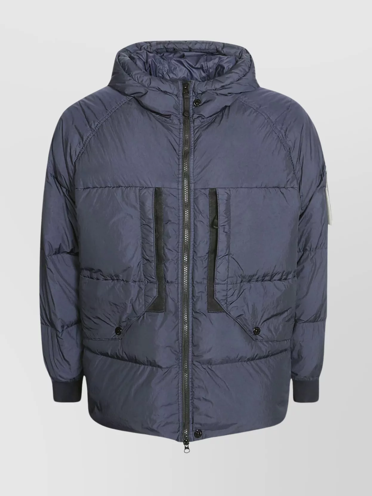 Shop Stone Island Quilted Shell Hooded Jacket