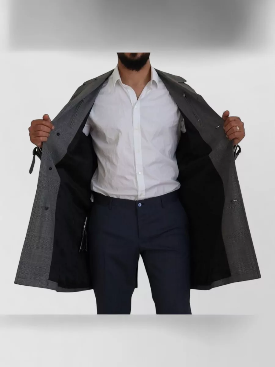 Dolce&Gabbana Wool Checked Single Breasted Coat