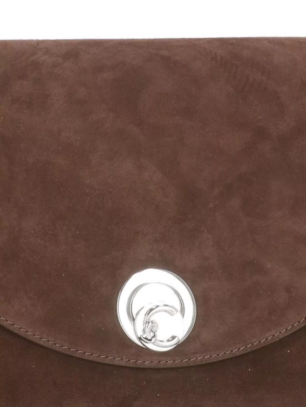 Coccinelle Suede Leather Shoulder Bag With Top Handle