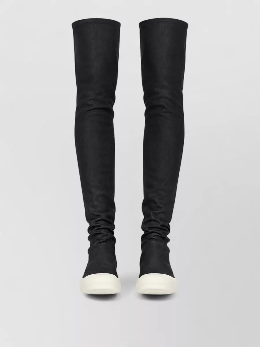 Rick Owens Drkshdw denim draped high-top sneakers
