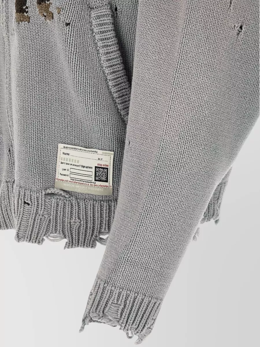 Maison Mihara Yasuhiro Jacquard Knit Zip Cardigan