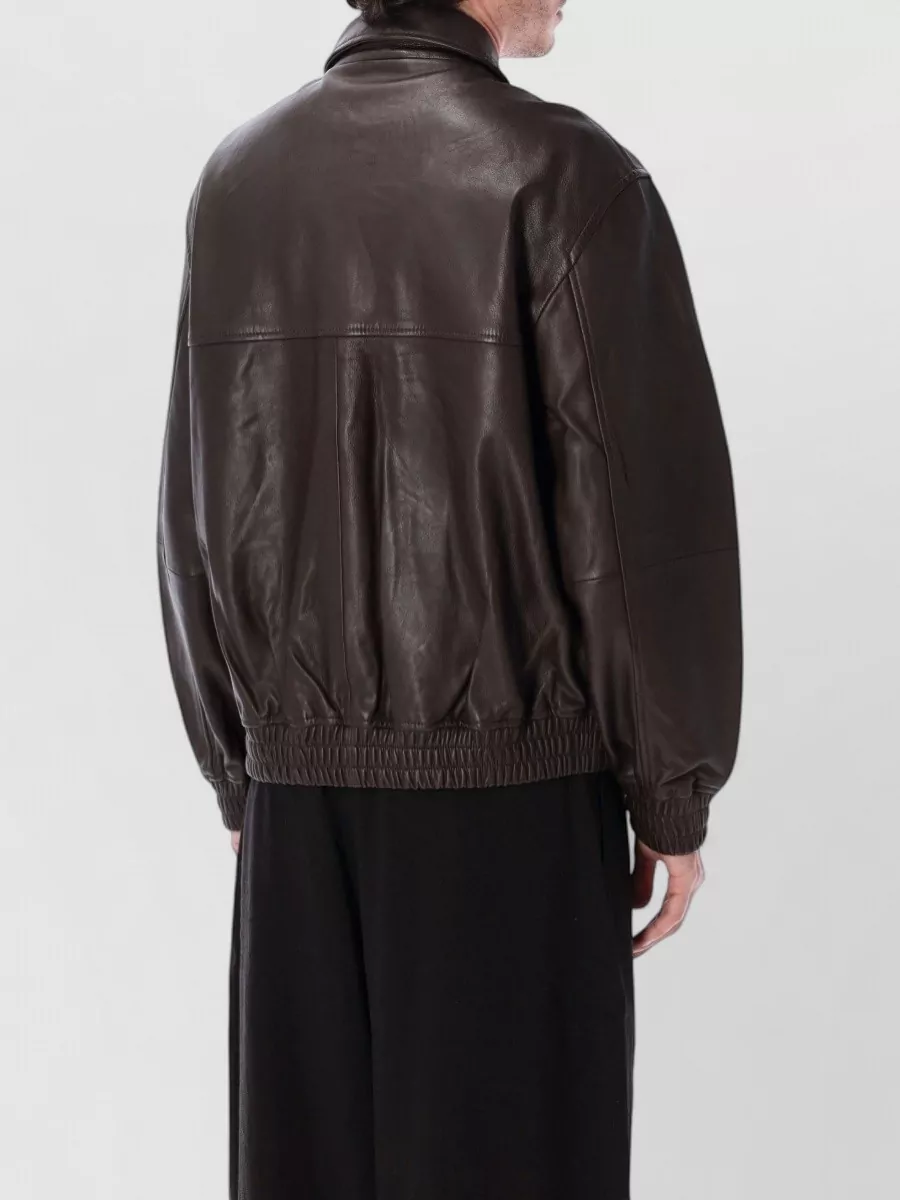 Studio Nicholson Lamb Leather Relaxed Bomber Jacket