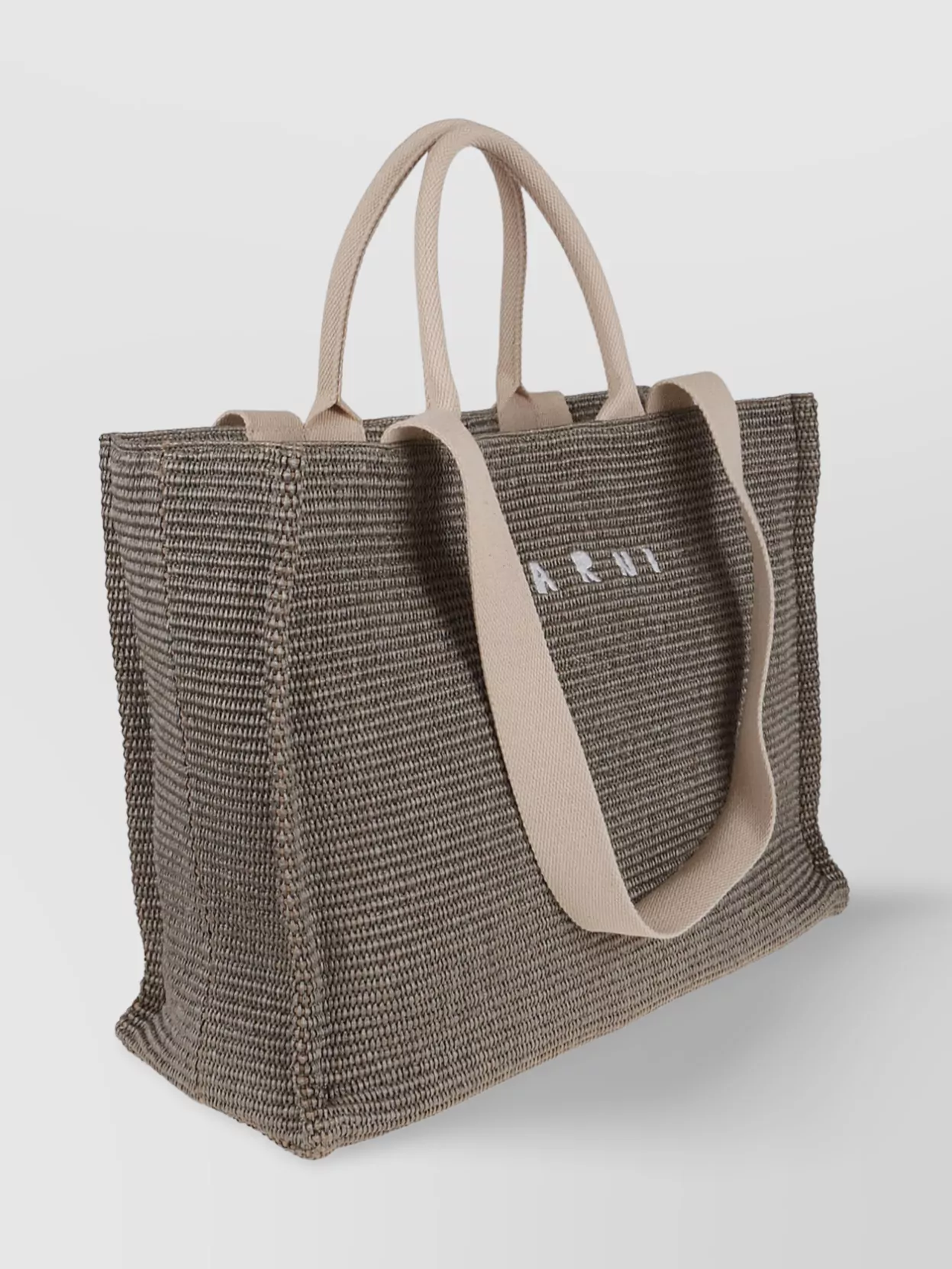 MARNI OVERSIZED RAFFIA TOTE BAG WITH LONG STRAP