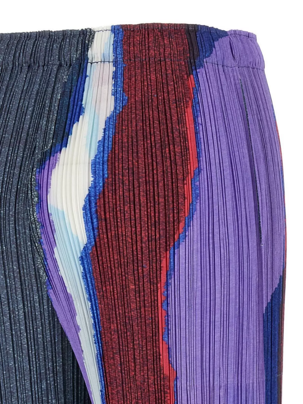 Pleats Please Issey Miyake Elastic Waistband Wide Leg Trousers