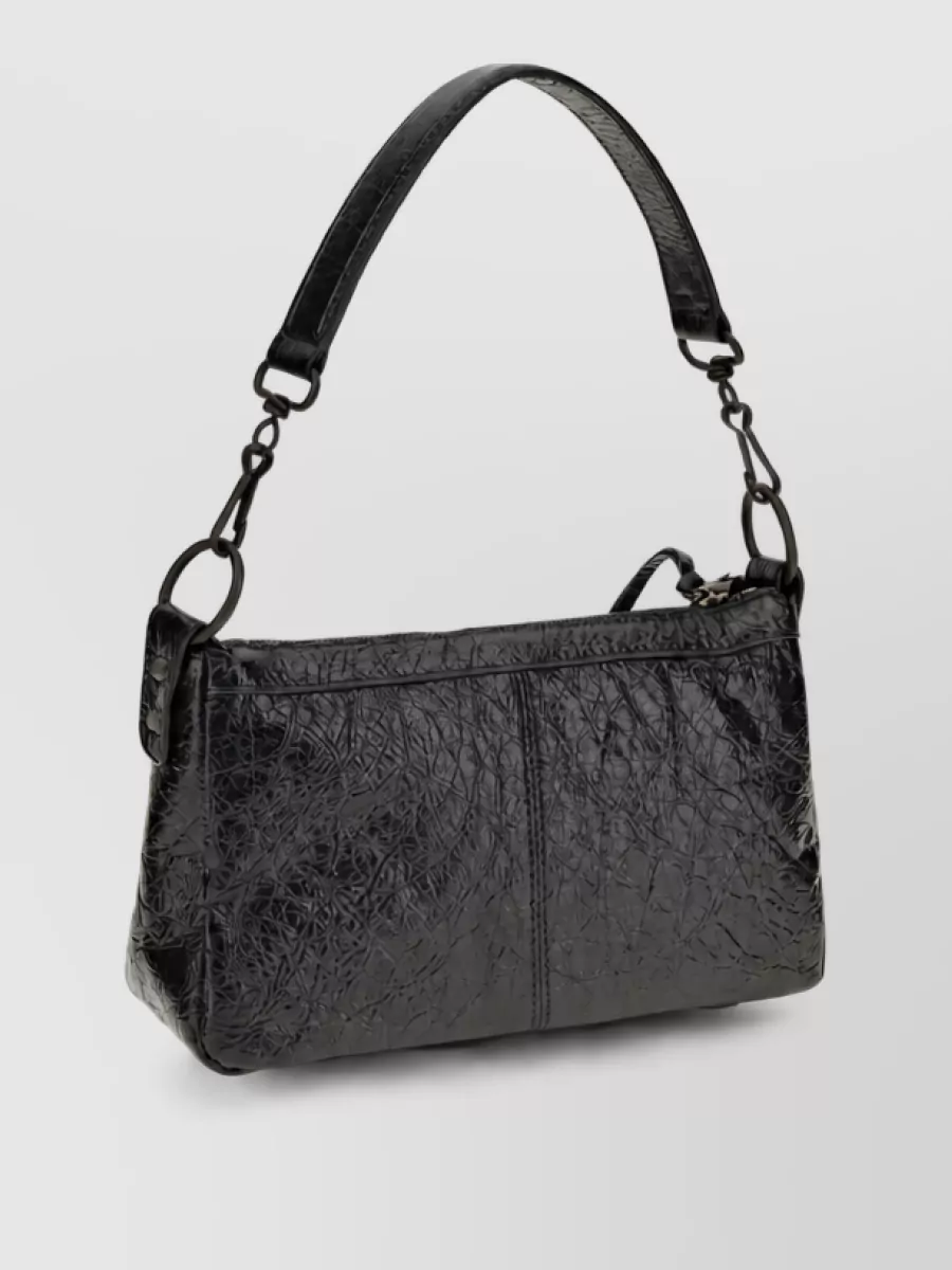 Balenciaga Crush Lamb Leather Clutch Bag