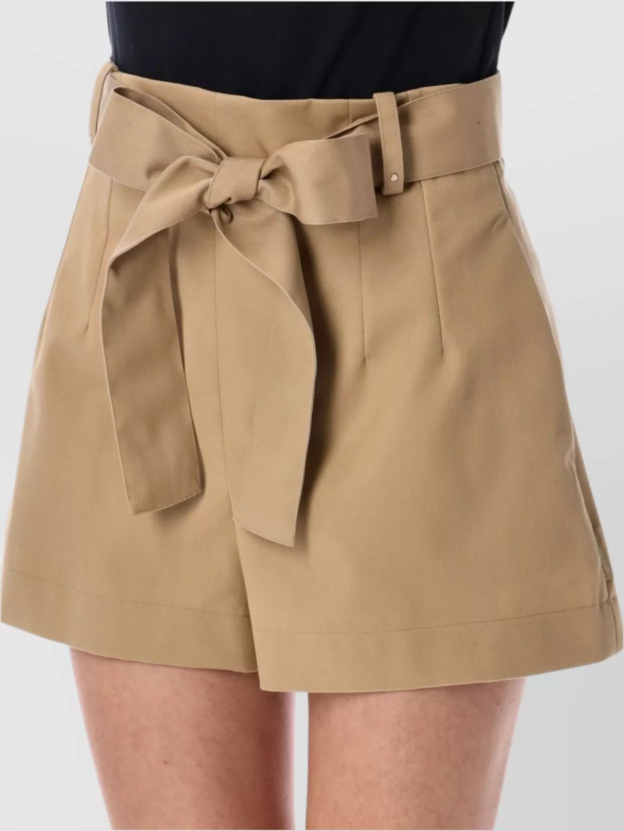 Moncler High Waist Wide Leg Shorts With Belt