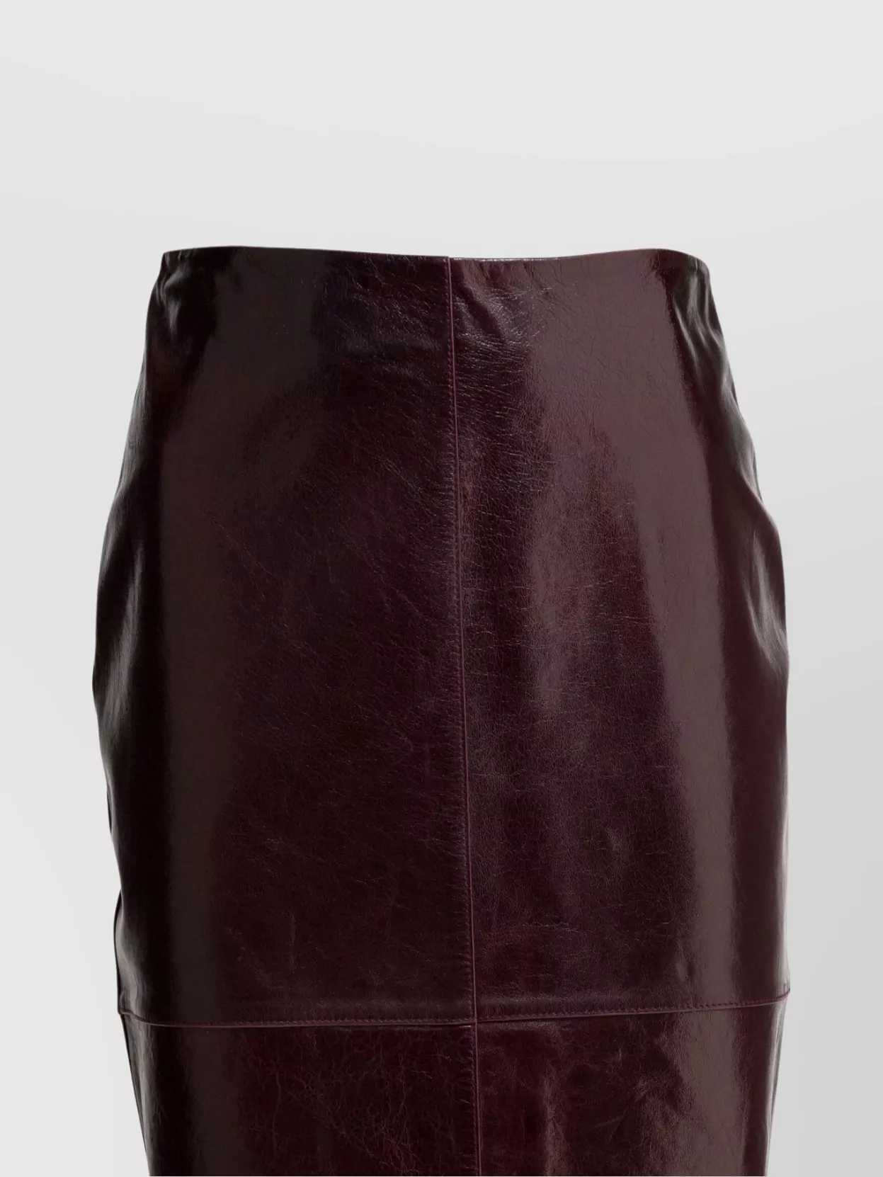 Sportmax Glossy Leather Midi Length Skirt In Brown