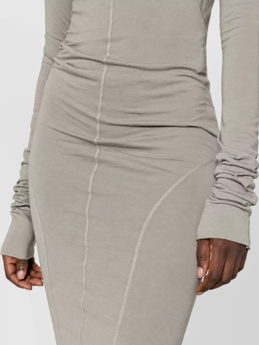 Rick Owens Drkshdw Gathered Long-Sleeve Cotton Maxi Dress