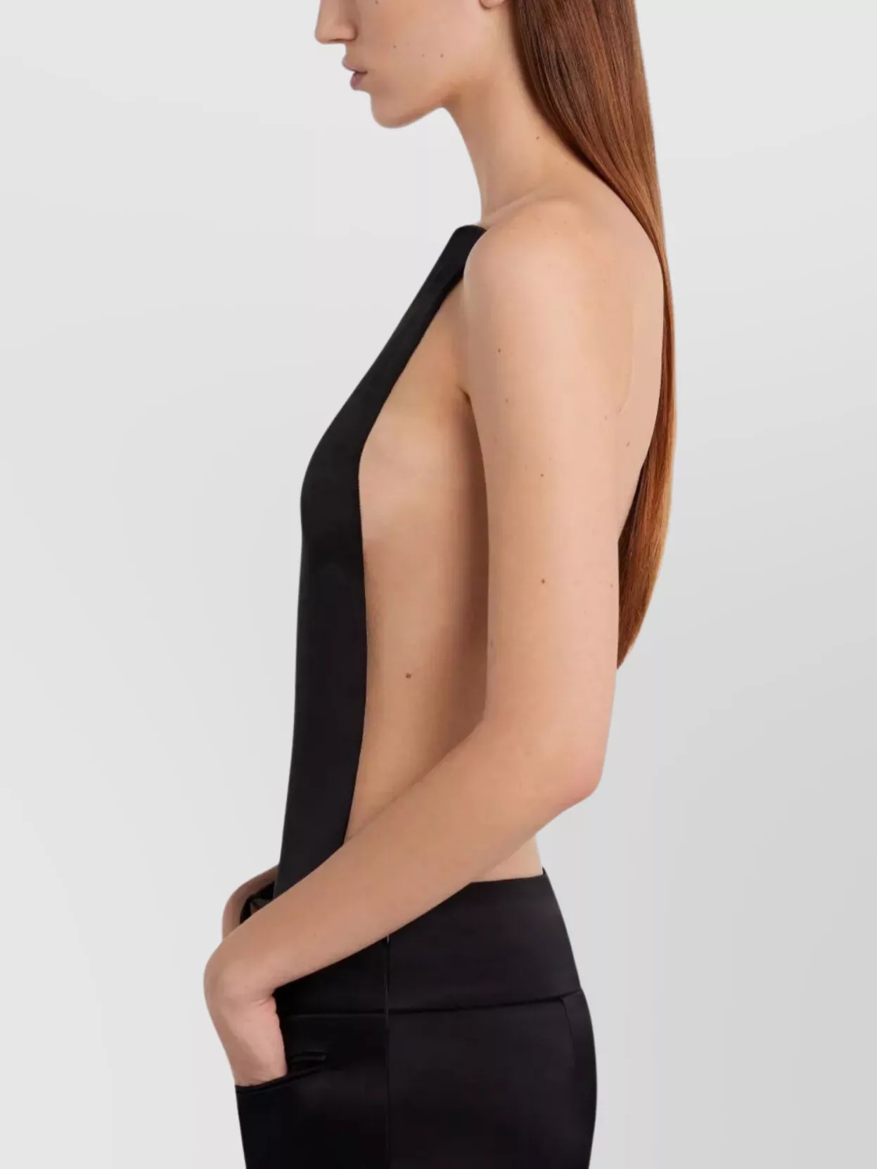 Courrèges Stretch Sheer Bodysuit High Neckline