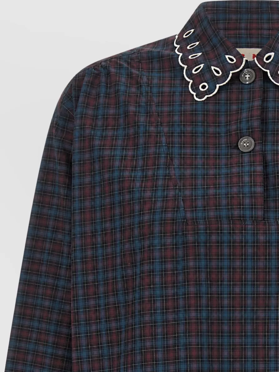 Marni Checked Cotton Embroidered Shirt