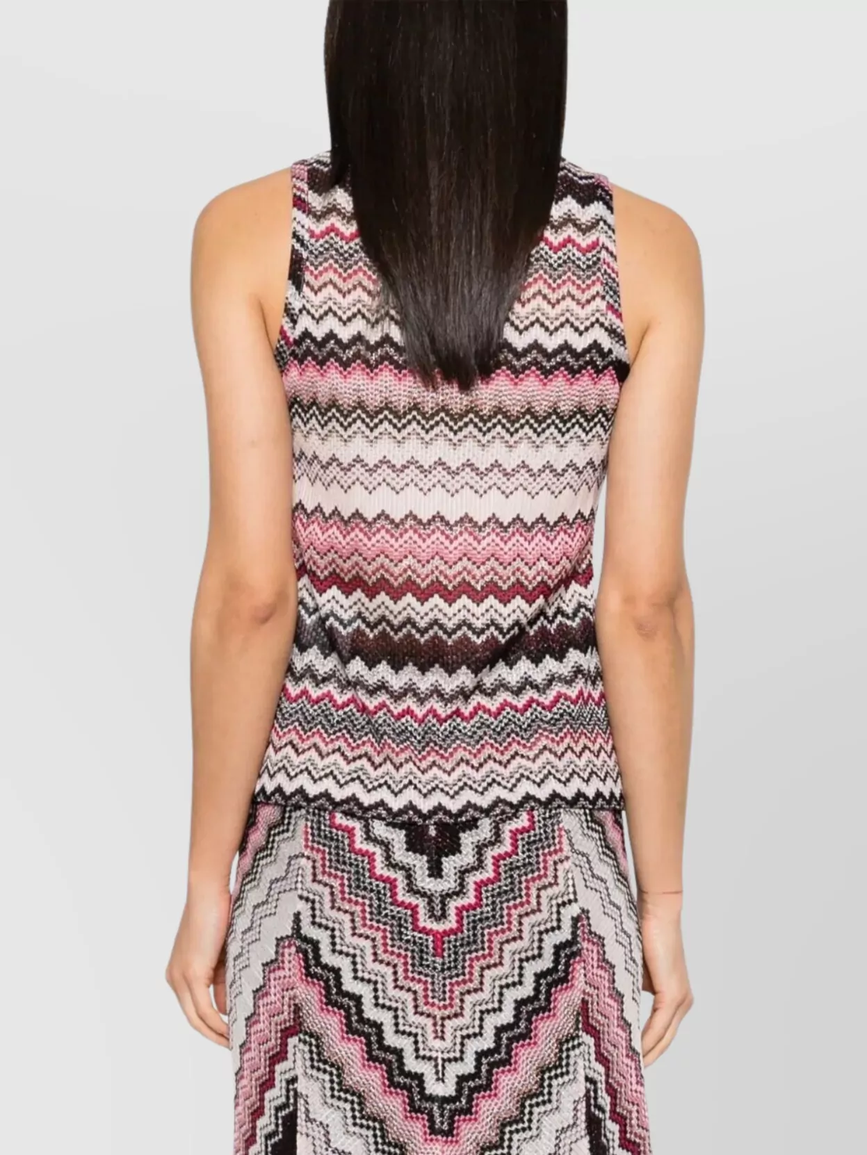 Missoni Chevron Knit Scoop Neck Sleeveless Top