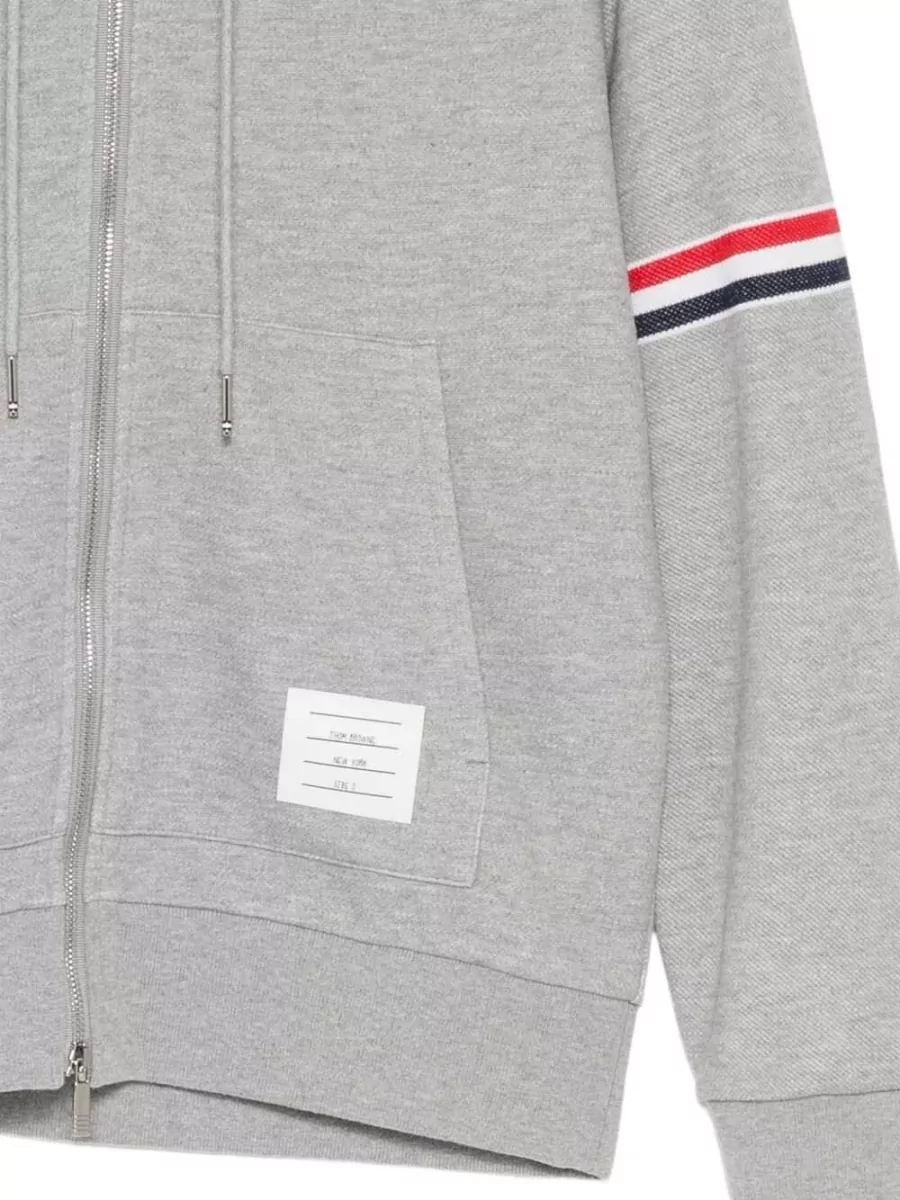 Thom Browne Cotton Mélange Zip-Up Hoodie
