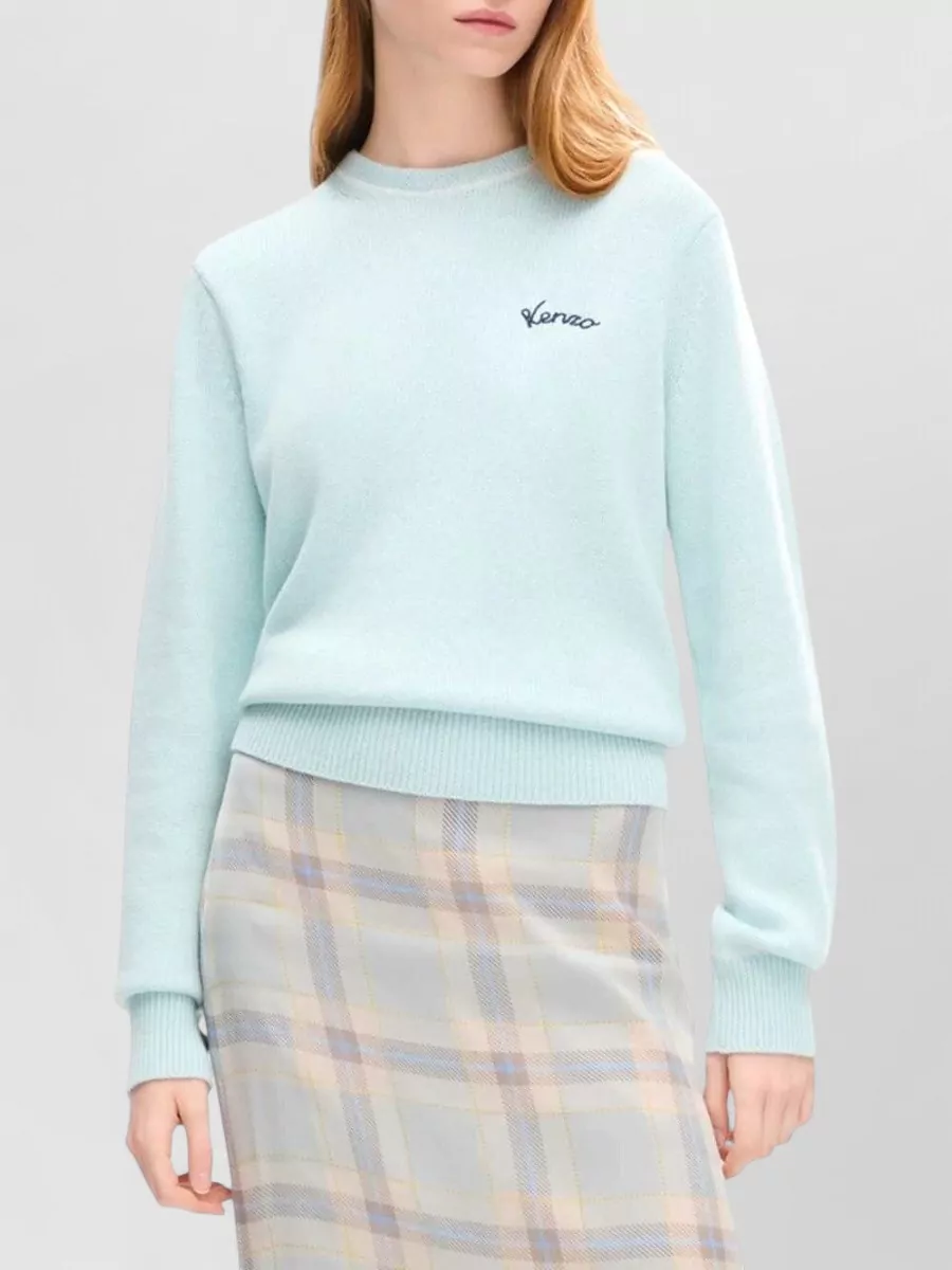 Kenzo Crewneck Wool-Cotton Varsity Sweatshirt