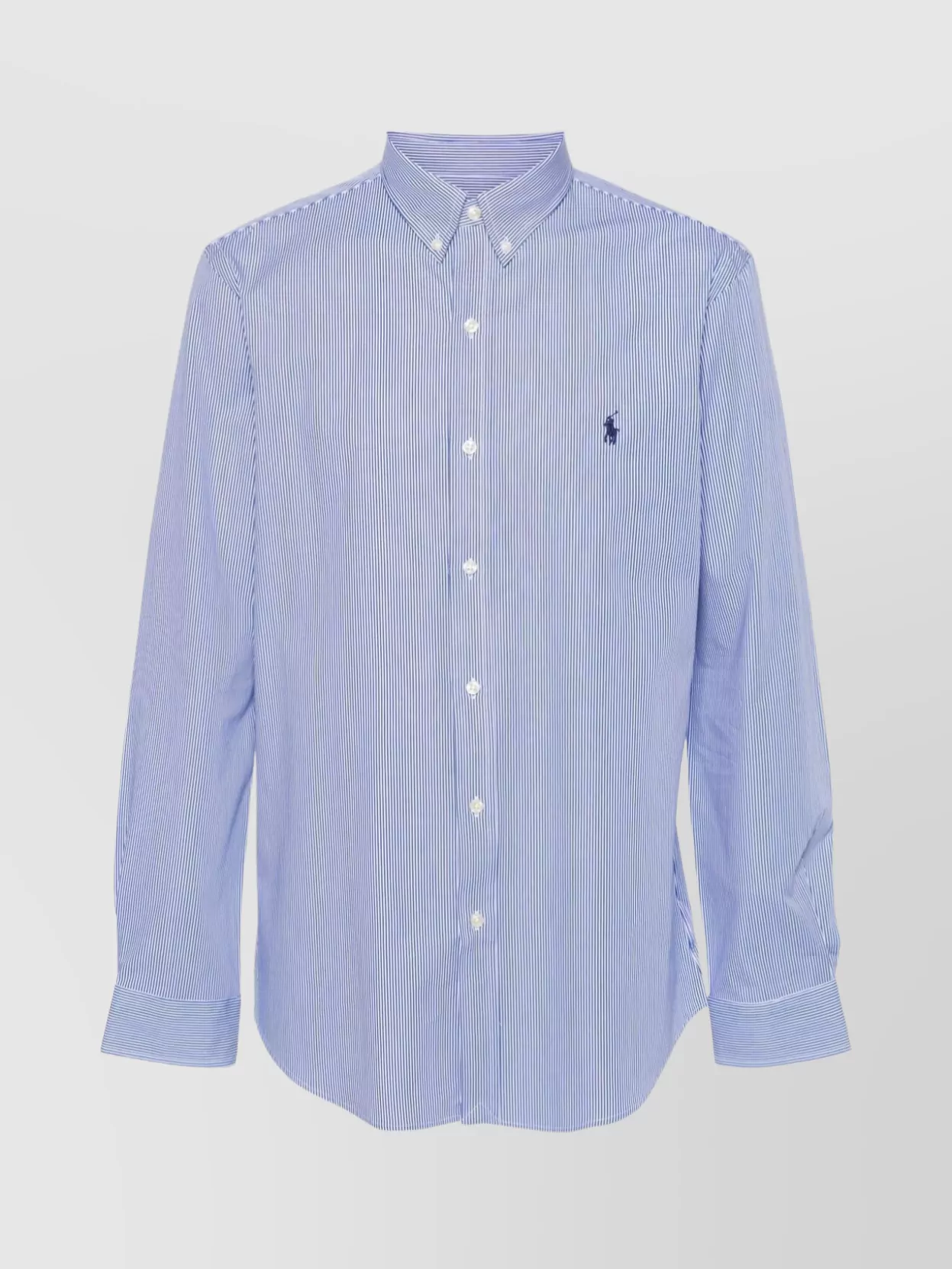 Polo Ralph Lauren Slim Fit Striped Shirt With Button-down Collar In Blue