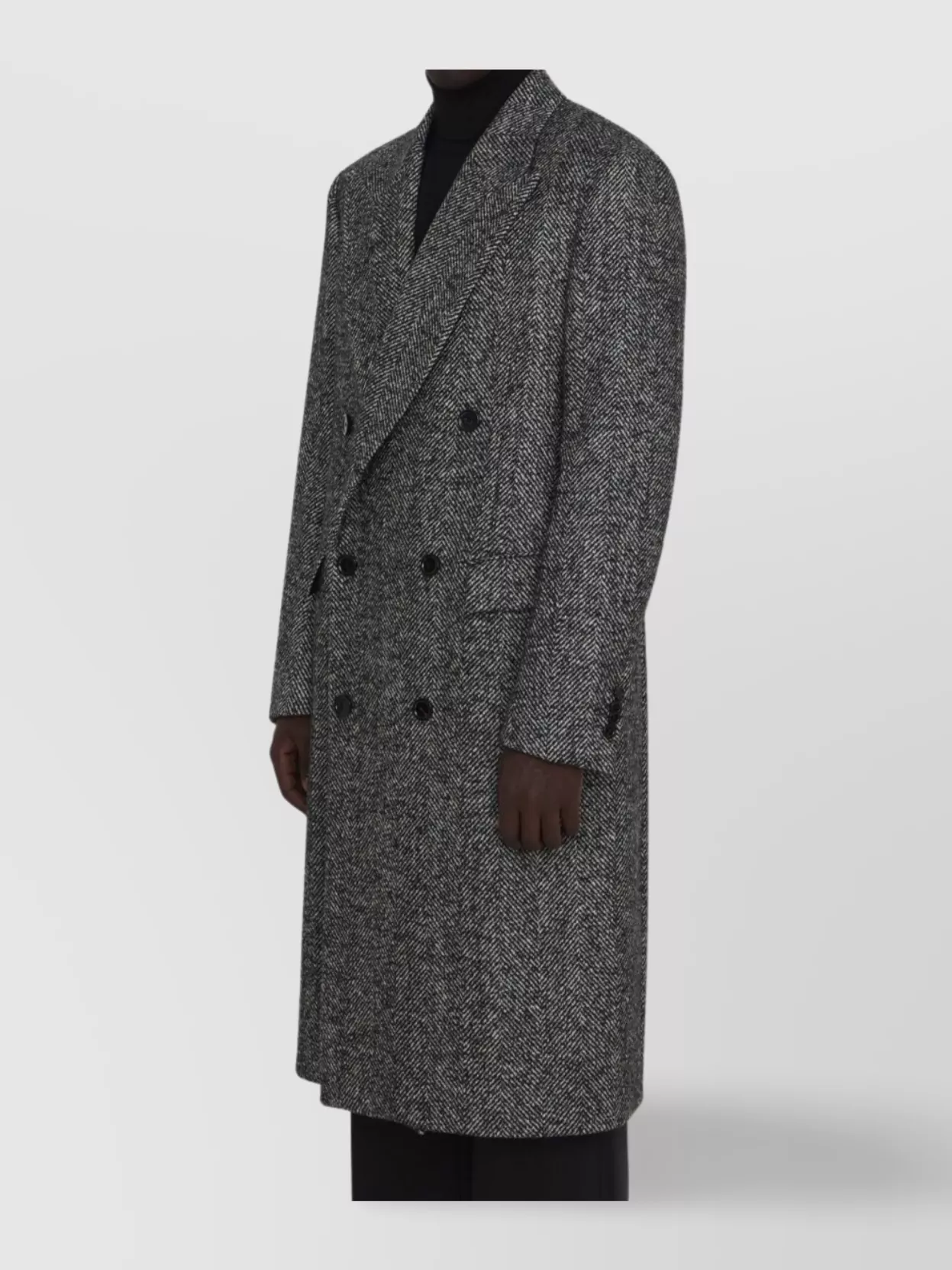 Lardini Herringbone Coat In Gray