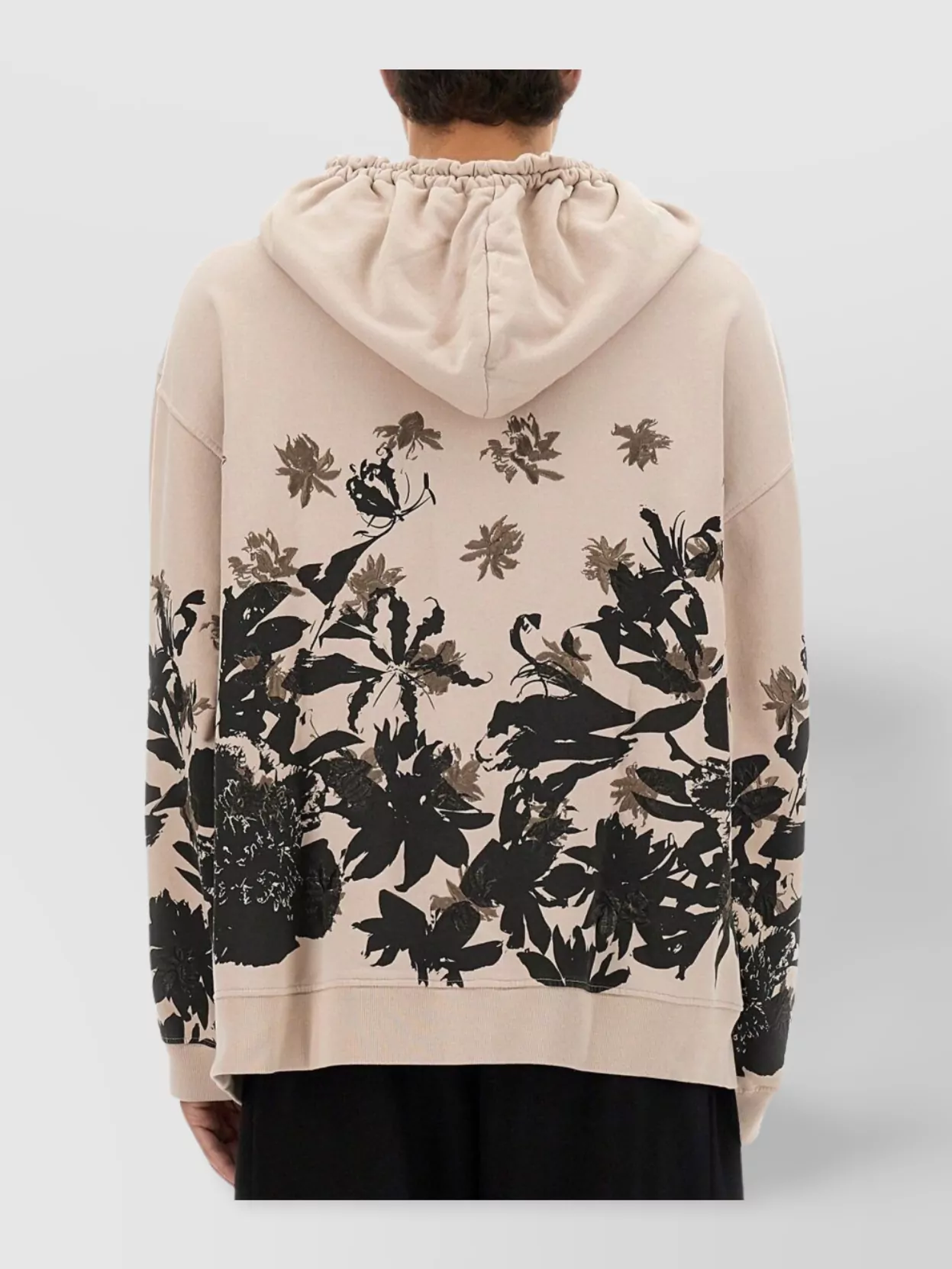 Dries Van Noten Floral Print Hoodie With Drawstring And Pocket