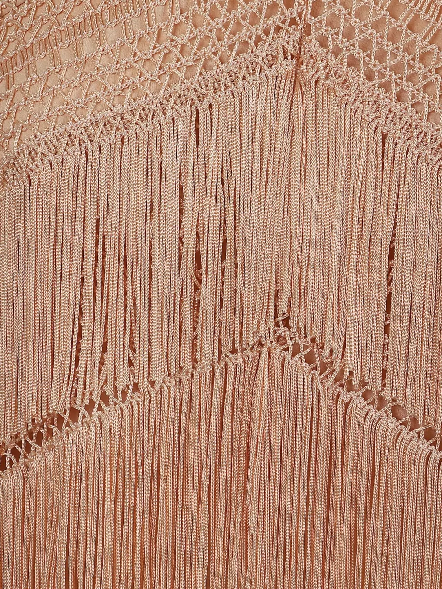 The Andamane Silk Halterneck Fringe Beach Cover-Up Top