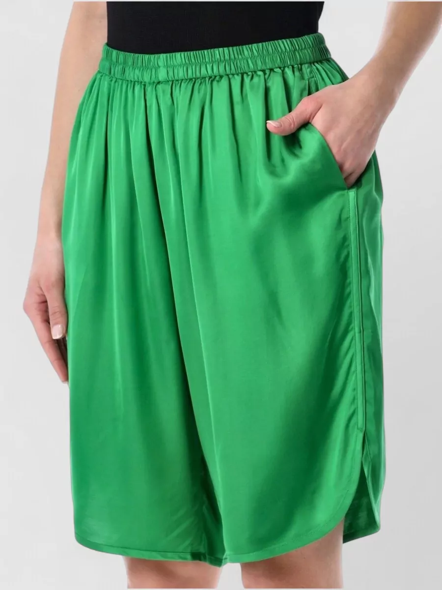 The Frankie Shop Silk Satin Knee-Length Bermuda Shorts
