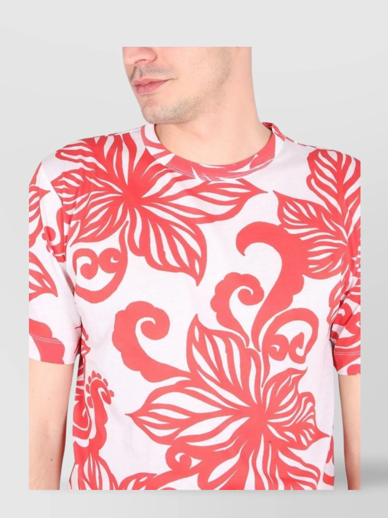 Dries Van Noten Floral Print Crew Neck Short Sleeve T-Shirt