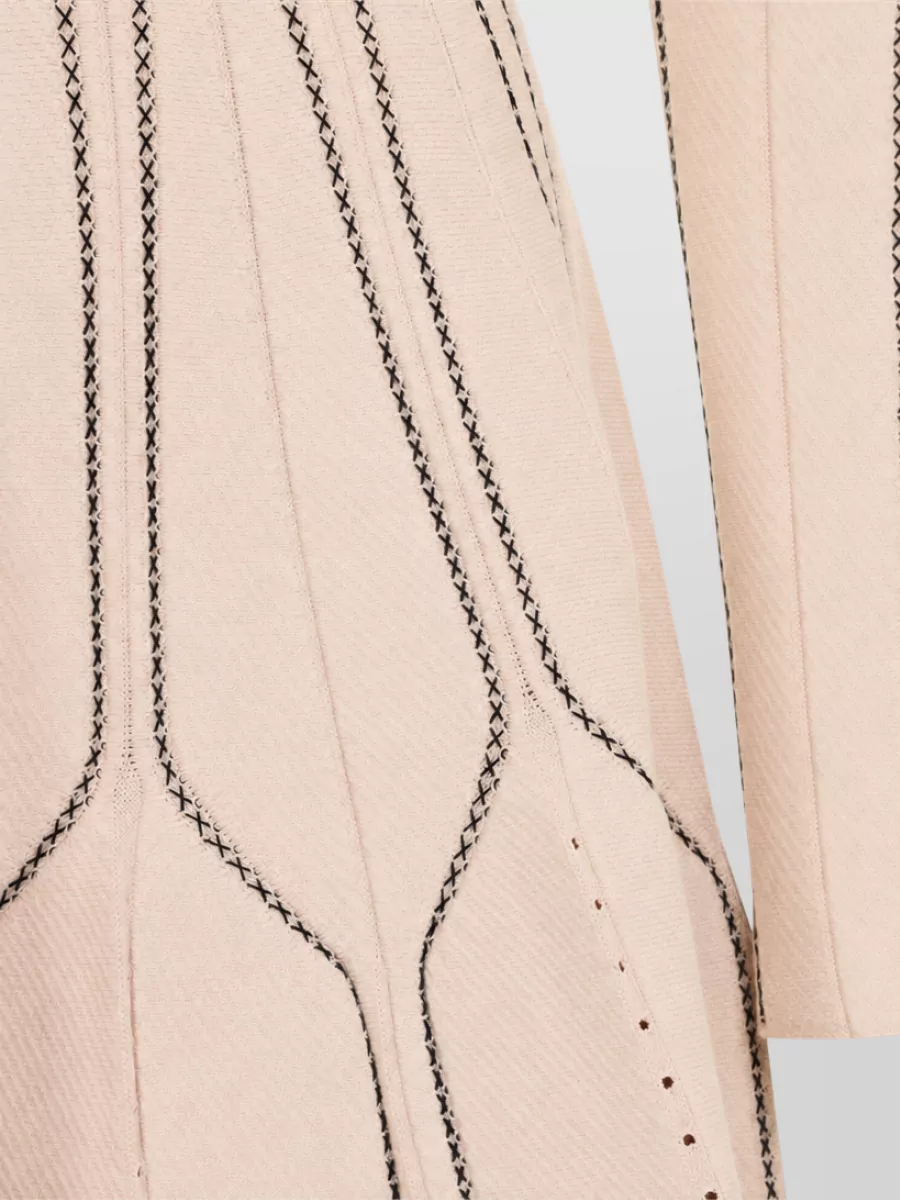 Elisabetta Franchi Fine-Knit Long-Sleeve Mini Dress