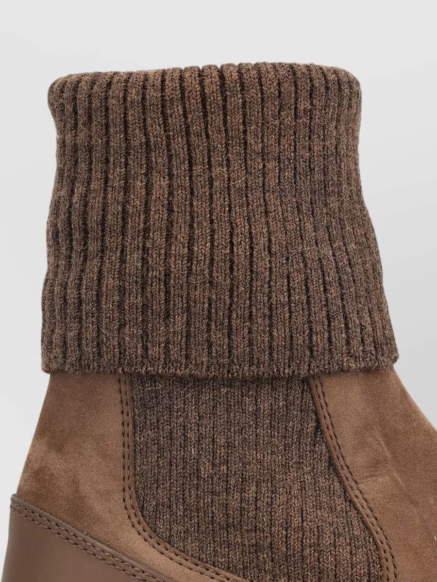 Tod's Suede Ribbed-Knit Slip-On Sneakers