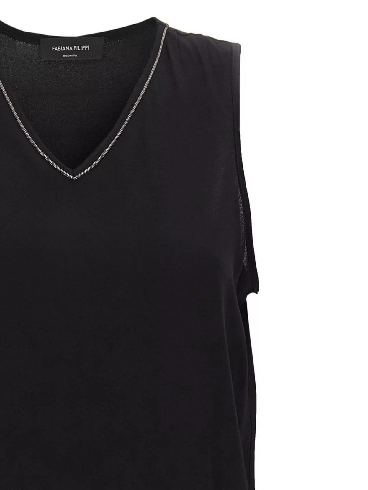 Fabiana Filippi Stitched V-Neck Sleeveless Top