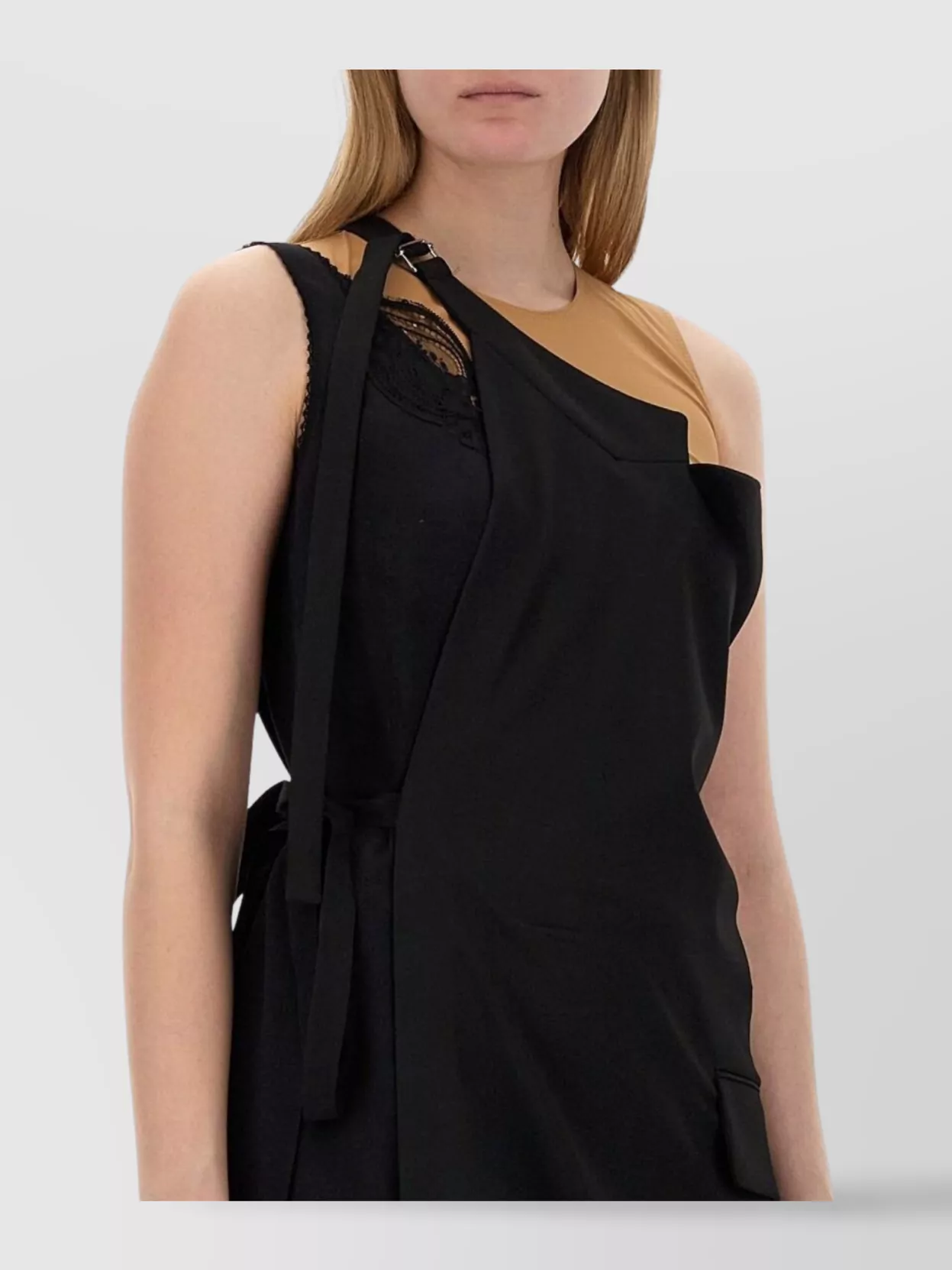 Mm6 Maison Margiela Asymmetrical Top Sleeveless Side Pockets