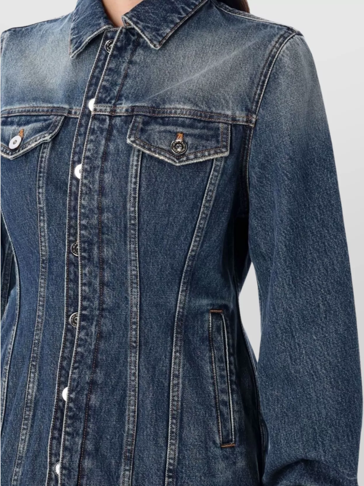 Jean Paul Gaultier Structured Blazer With Balloon Sleeves And Pockets In Blue