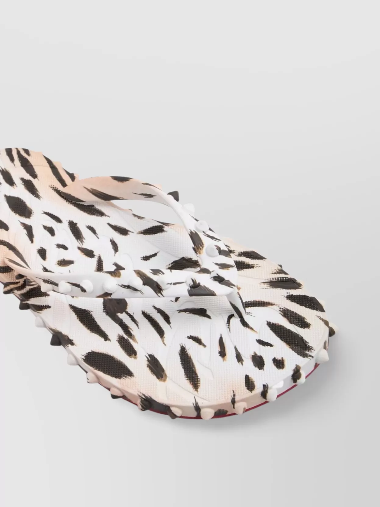 Christian Louboutin Animal Print Spike Stud Flip-Flops