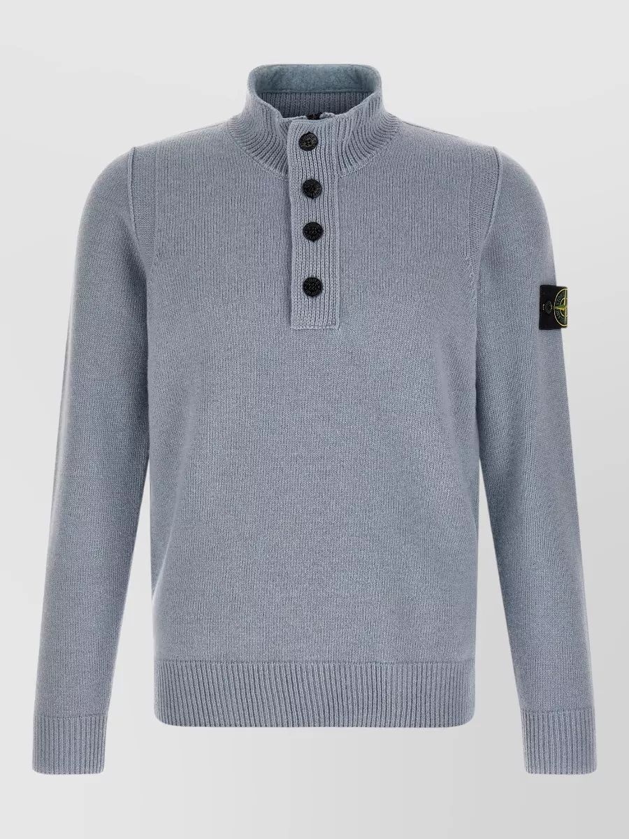 Stone Island virgin wool half-zip sweater