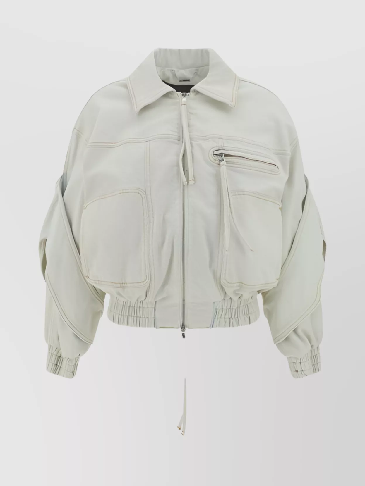 Shop Blumarine Cotton Denim Jacket Quilted Pattern