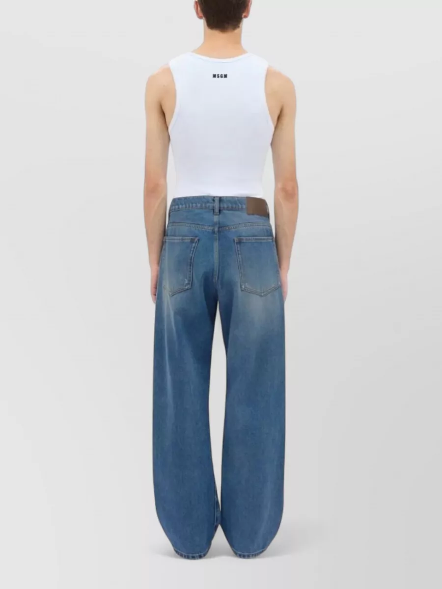 Msgm Cotton Distressed Jeans
