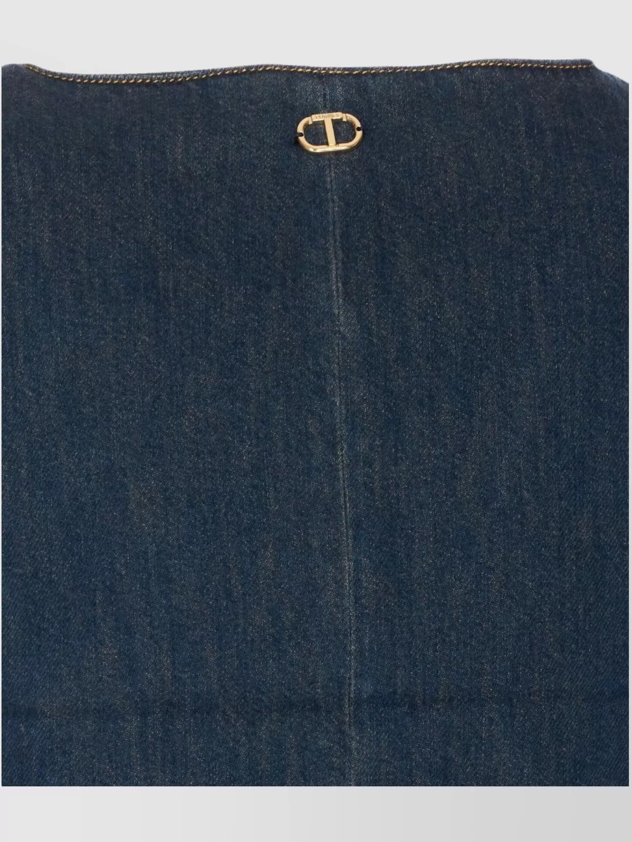 Twin-Set Denim Vest With Front Pockets And V-Neckline