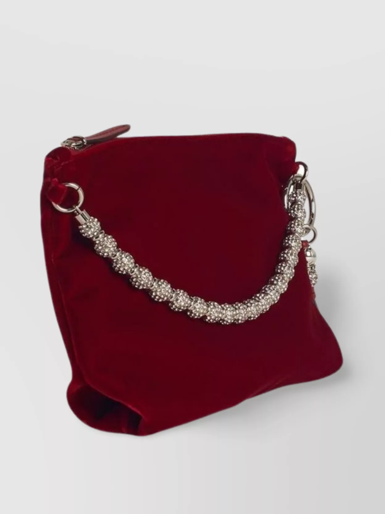 Jimmy Choo Velvet Clutch Chain Strap Tassel