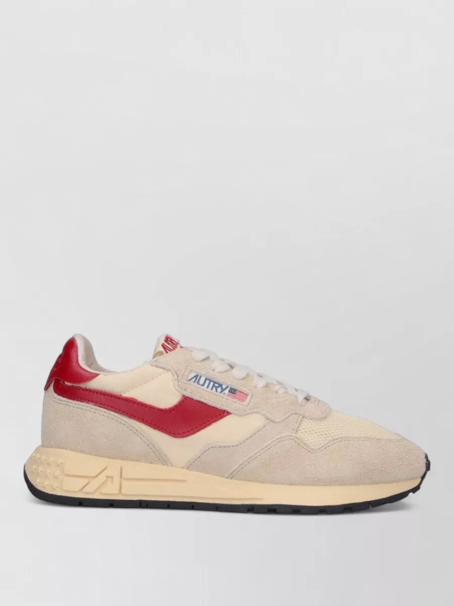 Autry Low Sneakers Suede Panels Rubber Sole Heel