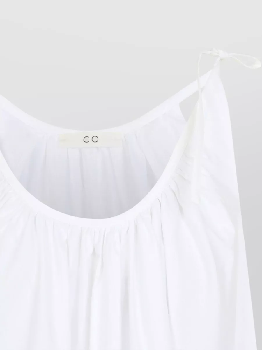 Co Cotton Gathered Midi Dress