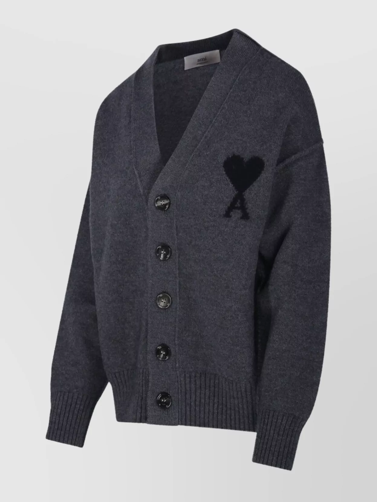 Ami Paris Adc V Neck Felted Merino Cardigan