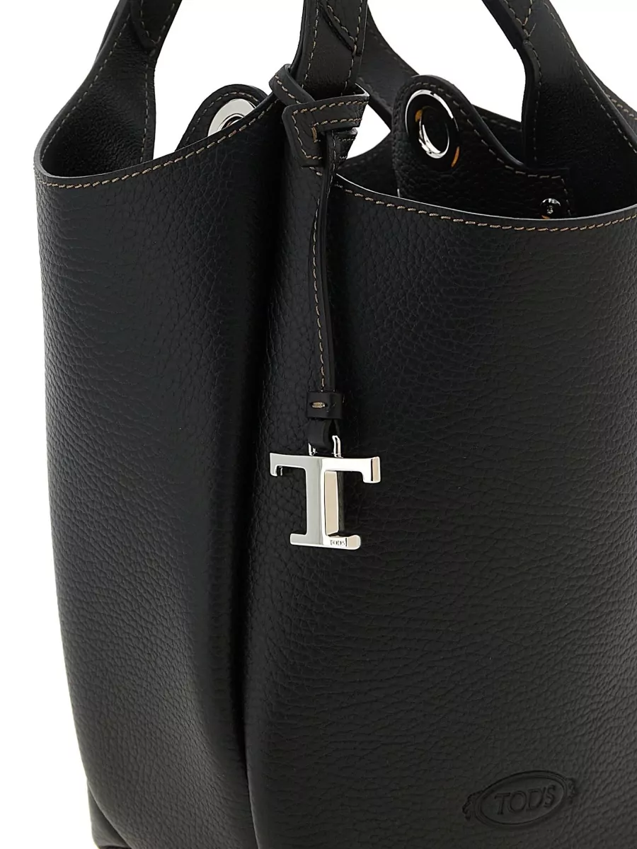 Tod's T Timeless Mini Leather Bucket Bag