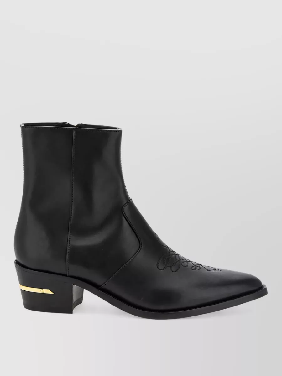 Amiri Calfskin Leather Ankle Boots