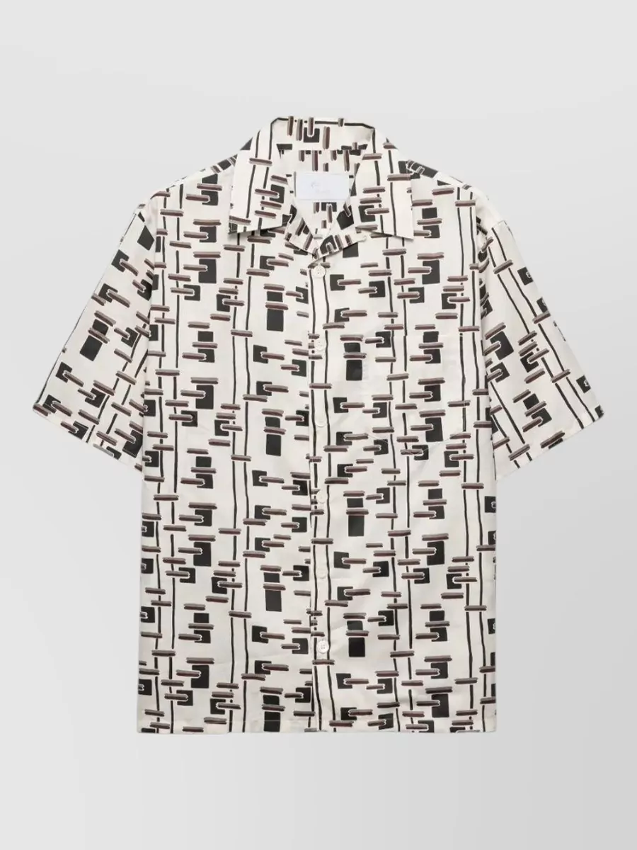 Prada Silk cotton printed bowling shirt