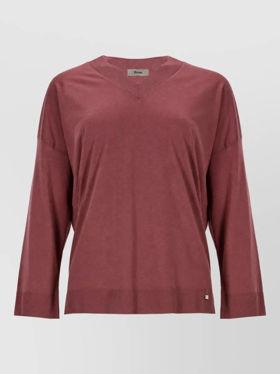 Herno V Neck Long Sleeve Regular Fit T-Shirt