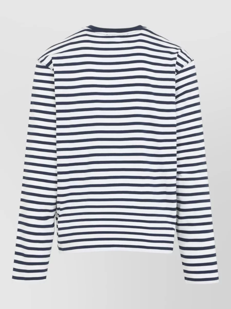 Ami Paris Striped Long-Sleeve Cotton T-Shirt
