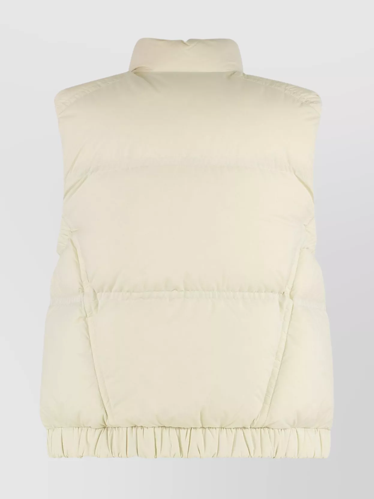 Moncler Sleeveless Padded Vest High Collar In Neutral