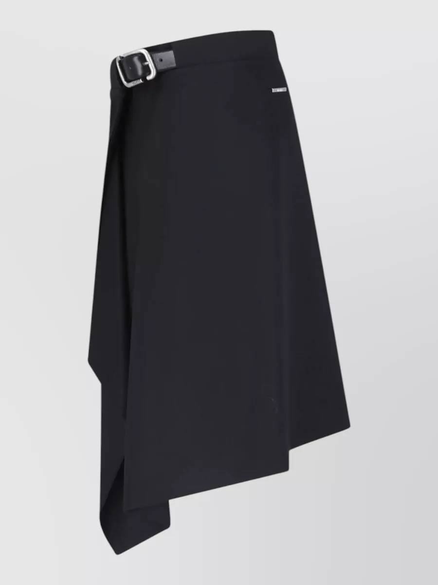 The Attico Wool Asymmetric Midi Skirt