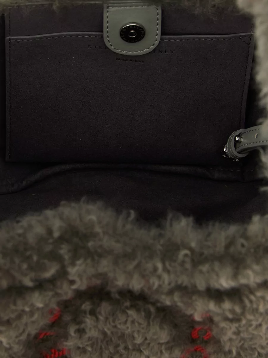 Stella Mccartney Stella Logo Shearling Effect Tote Bag