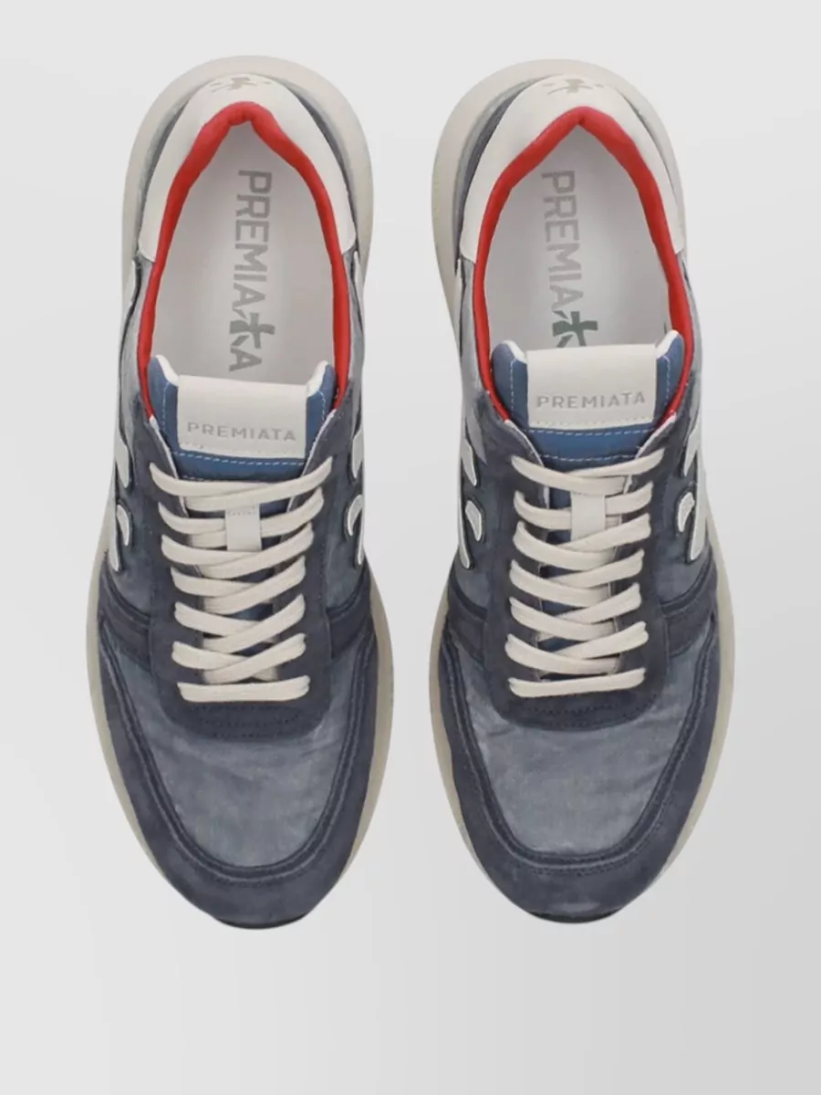 Premiata Mick 8006 Sneakers Suede Panels Contrast Sole